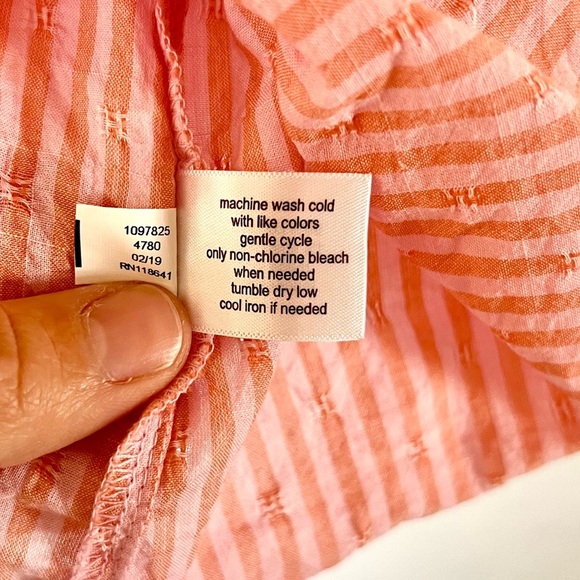 Lane Bryant Orange & Pink Striped Off The Shoulder Bell Sleeve Top Size 18/20 - Picture 9 of 9